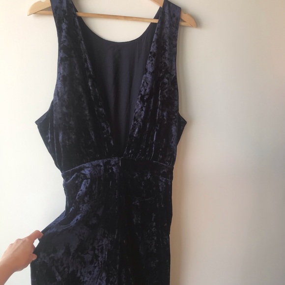 Amazing Full Length Velvet Jumpsuit With Open Back Backless Size S - Picture 4 of 7